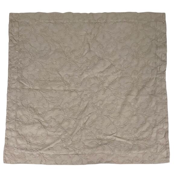 Docofil Euro Sham Pillow Cover Taupe Tan 100% Cotton Jacquard Floral 27" X 27" - Picture 1 of 6